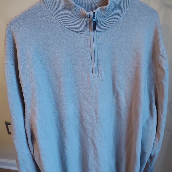 Oak Hill Premium Men's Quarter Zip Tan Sweater - Size 3XL - Picture 2 of 4